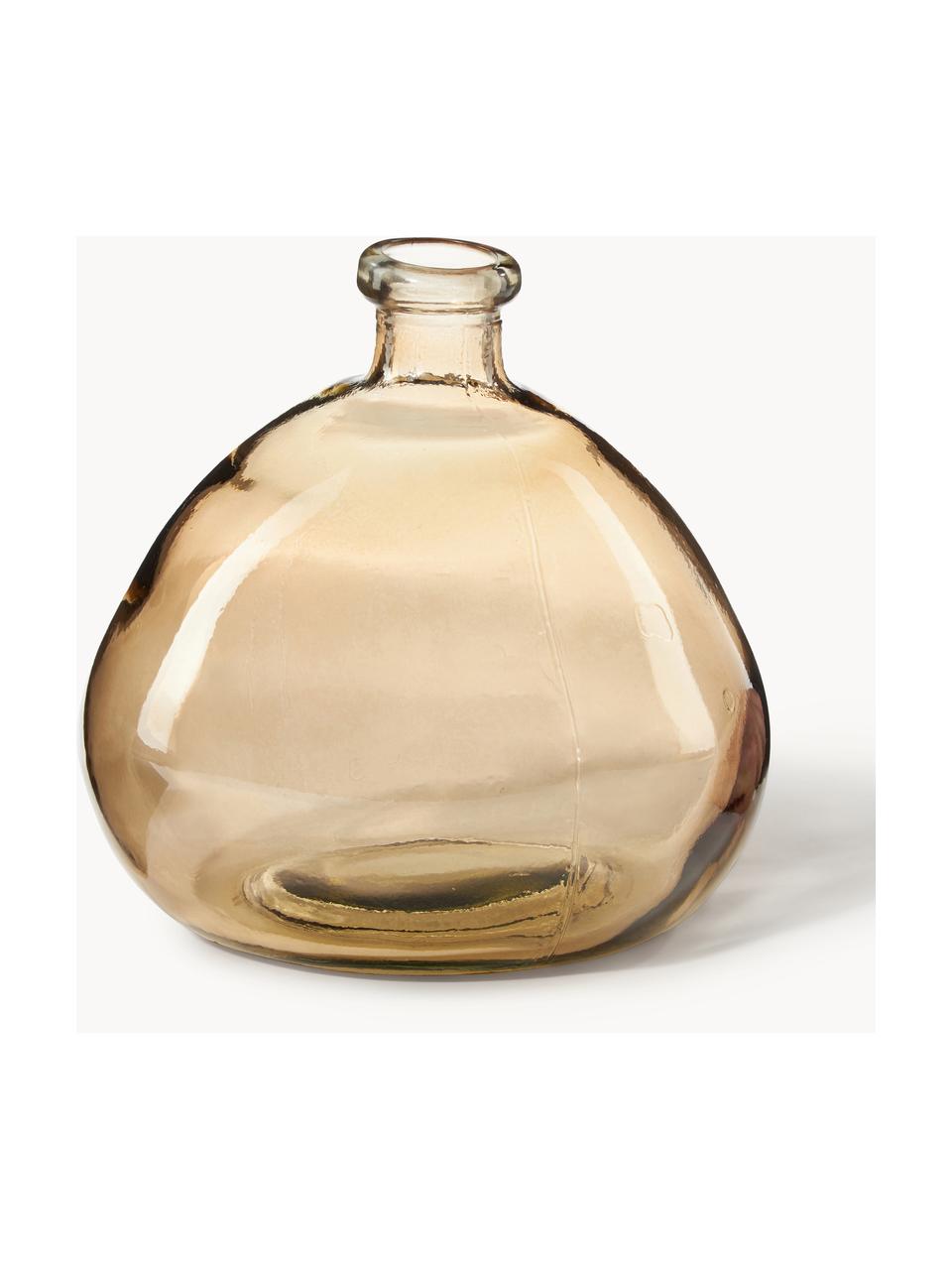 Jarrón botella Dina, Vidrio reciclado con certificado GRS, Marrón claro, Ø 20 x Al 23