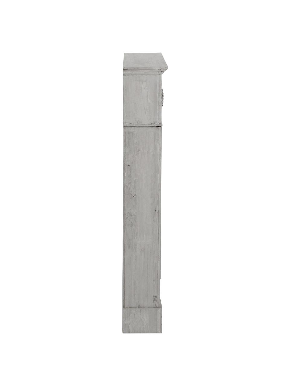 Portal kominkowy Menton, Płyta pilśniowa średniej gęstości, drewno paulownia, lakierowane, Szary, S 105 x G 18 cm