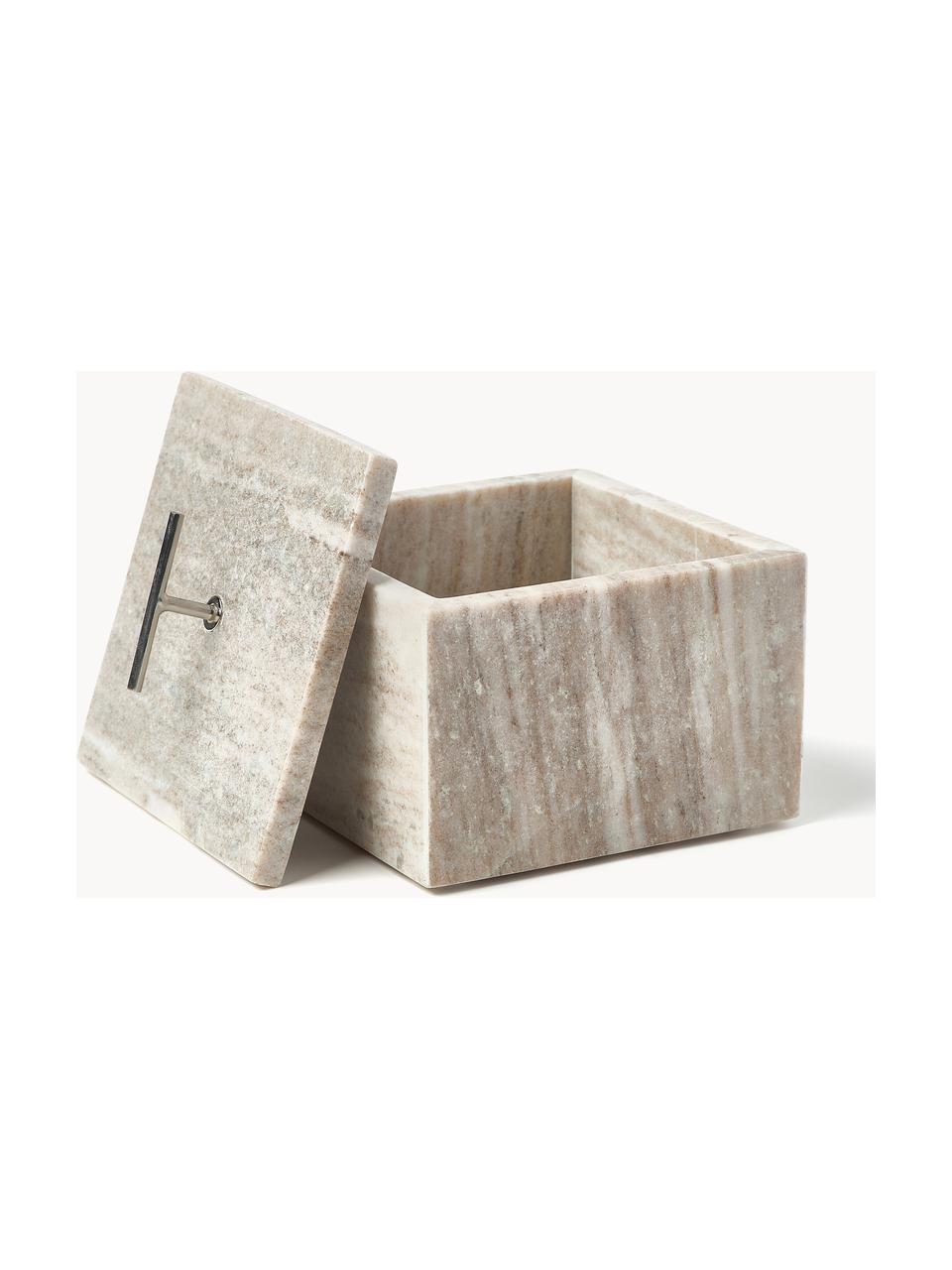 Mramorová škatuľka na bižutériu Terri, Béžová, mramorovaná, Š 14 x V 12 cm