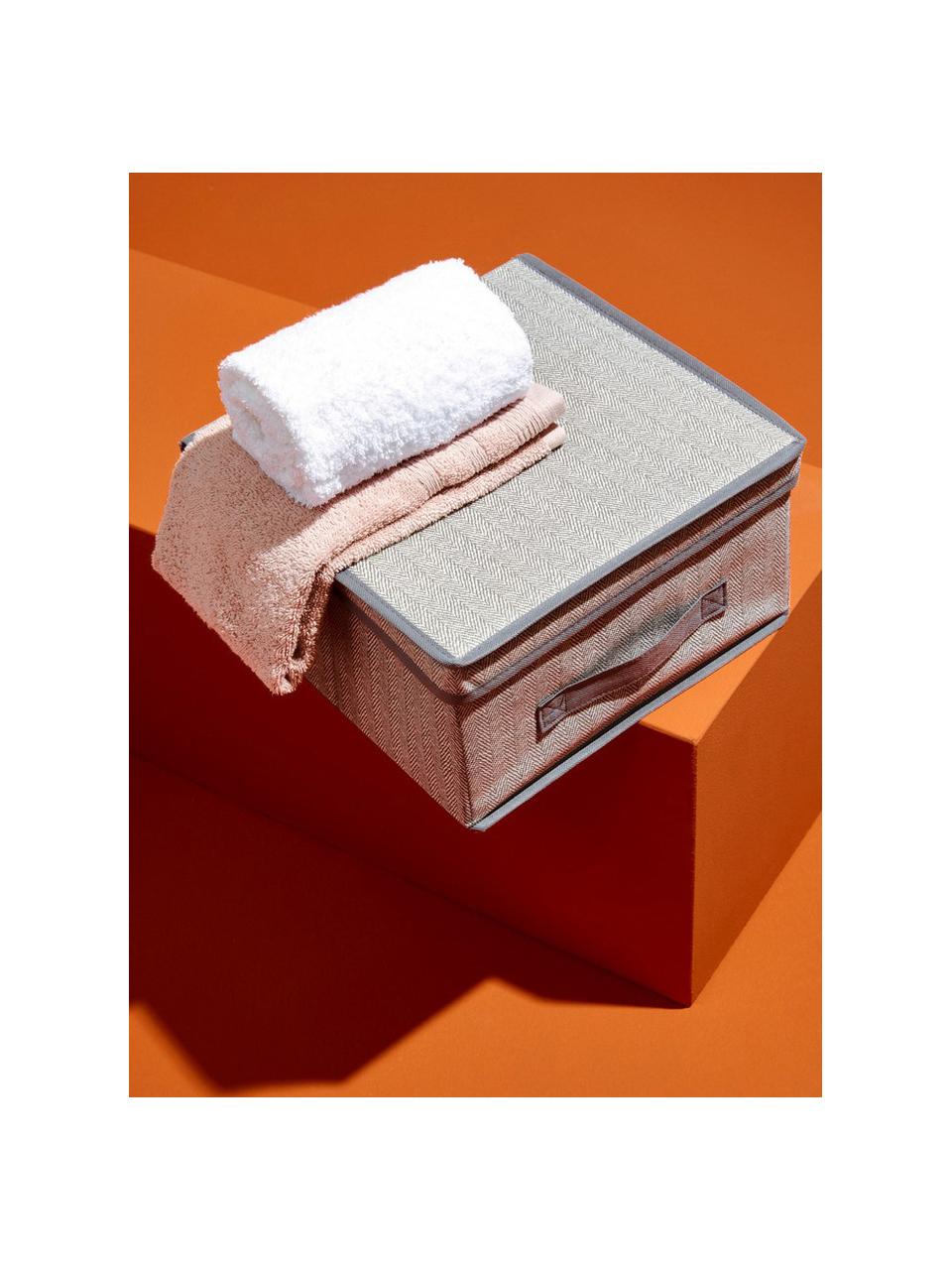 Klappbare Aufbewahrungsbox Tidy, B 30 cm, Bezug: Kunstfaser, Gestell: fester Karton, Grautöne, B 30 x T 30 cm