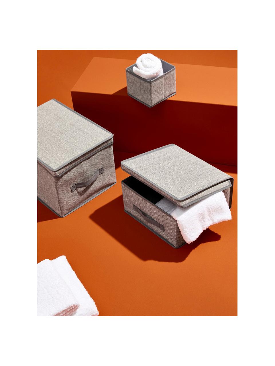 Caja plegable Tidy, An 30 cm, Tapizado: fibra sintética, Tonos grises, An 30 x F 30 cm