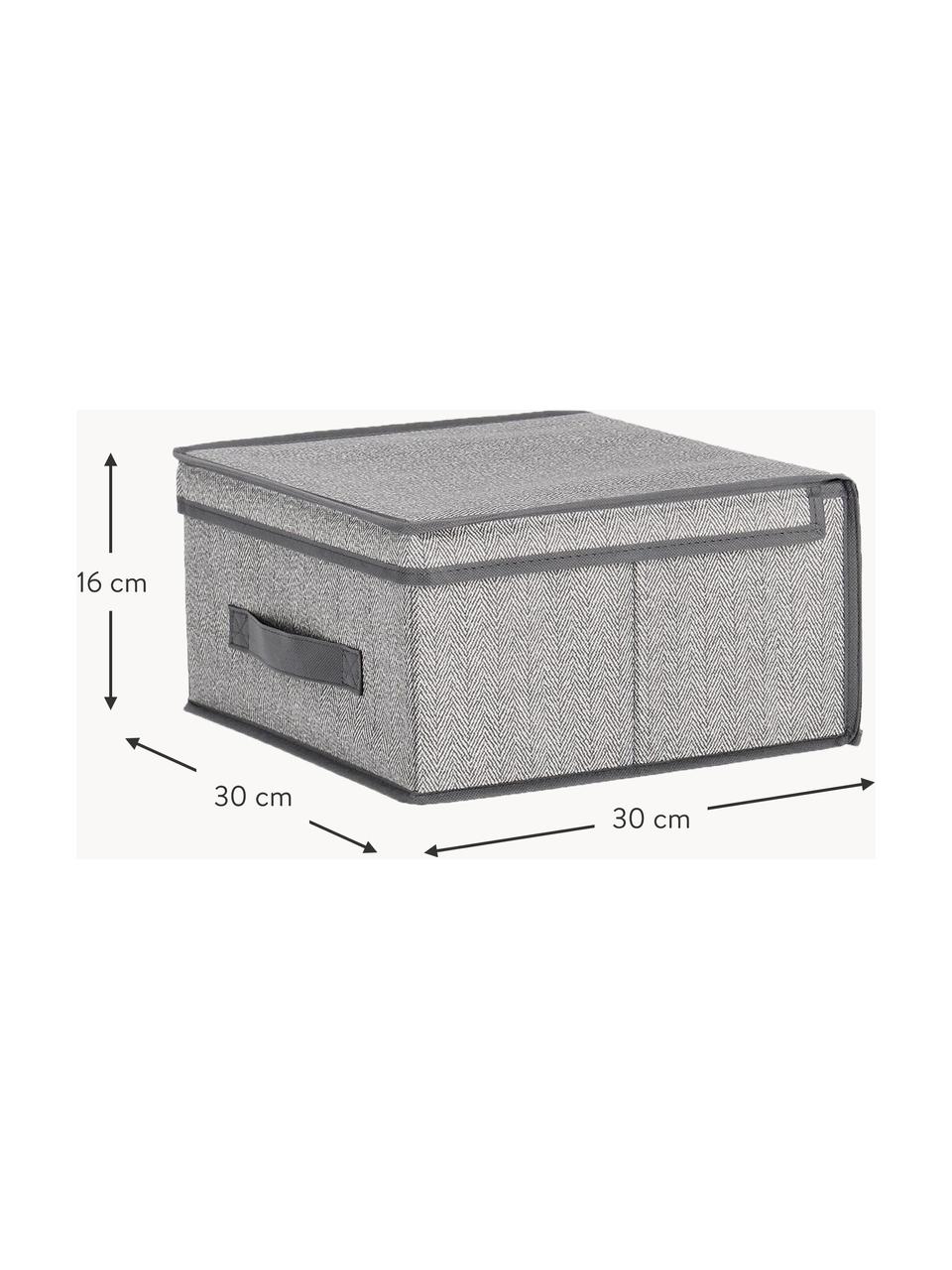 Pudełko do przechowywania Tidy, Tapicerka: włókna syntetyczne, Stelaż: tektura, Odcienie szarego, S 30 x G 30 cm
