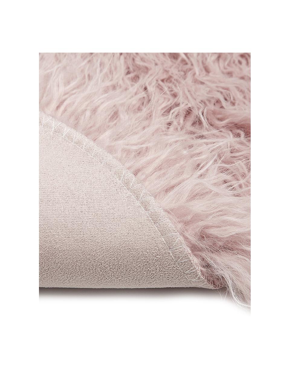 Tapis en fourrure synthétique frisée Morten, Rose