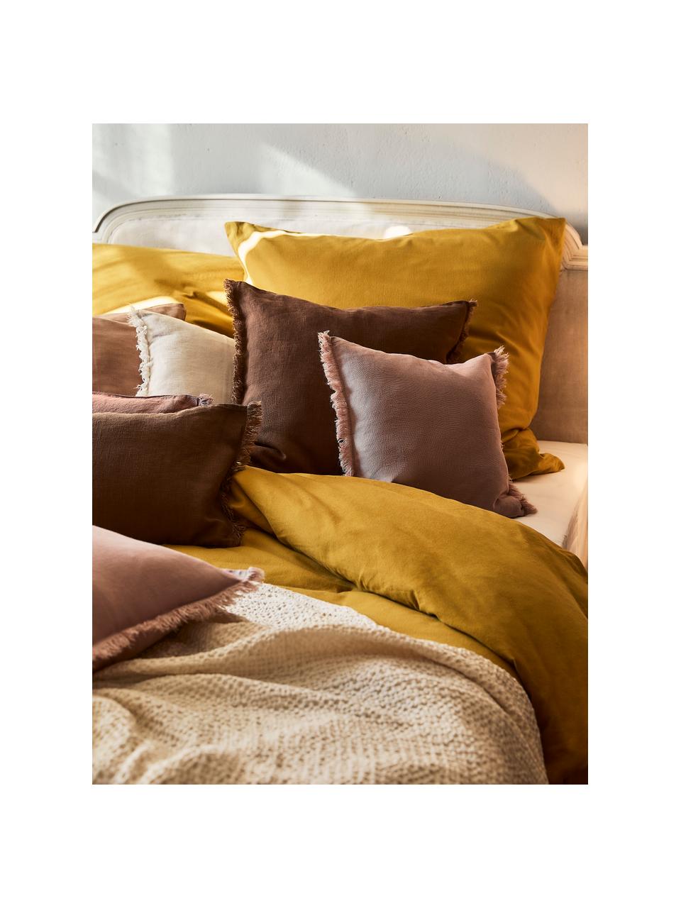 Flanell-Bettdeckenbezug Biba aus Baumwolle in Senfgelb, Webart: Flanell Flanell ist ein k, Senfgelb, B 200 x L 200 cm
