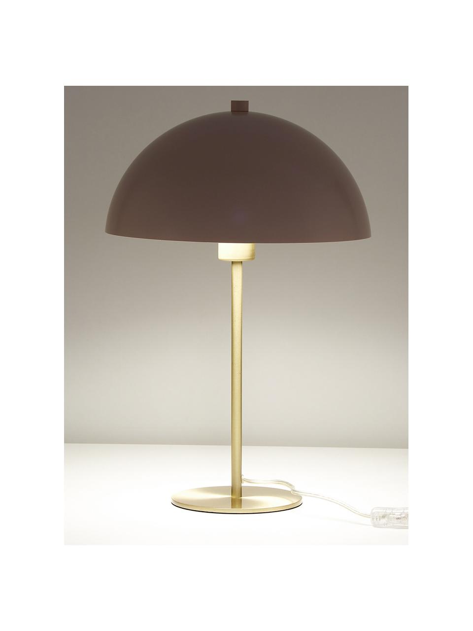 Lámpara de mesa Matilda, Pantalla: metal con pintura en polv, Cable: plástico, Rosa pálido, latón, Ø 29 x Al 45 cm
