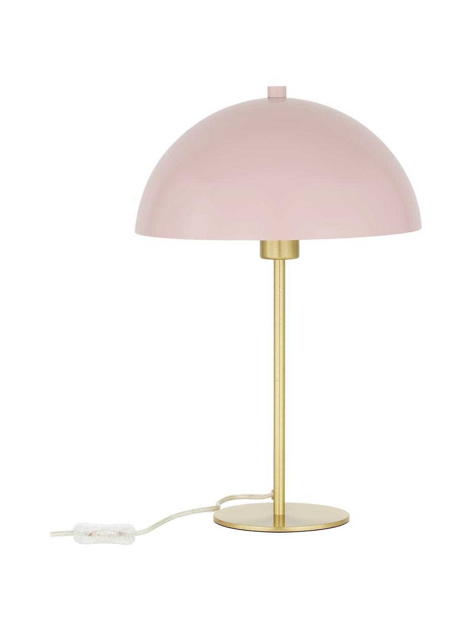Lampa stołowa Matilda, Jasny różowy, odcienie mosiądzu, Ø 29 x W 45 cm