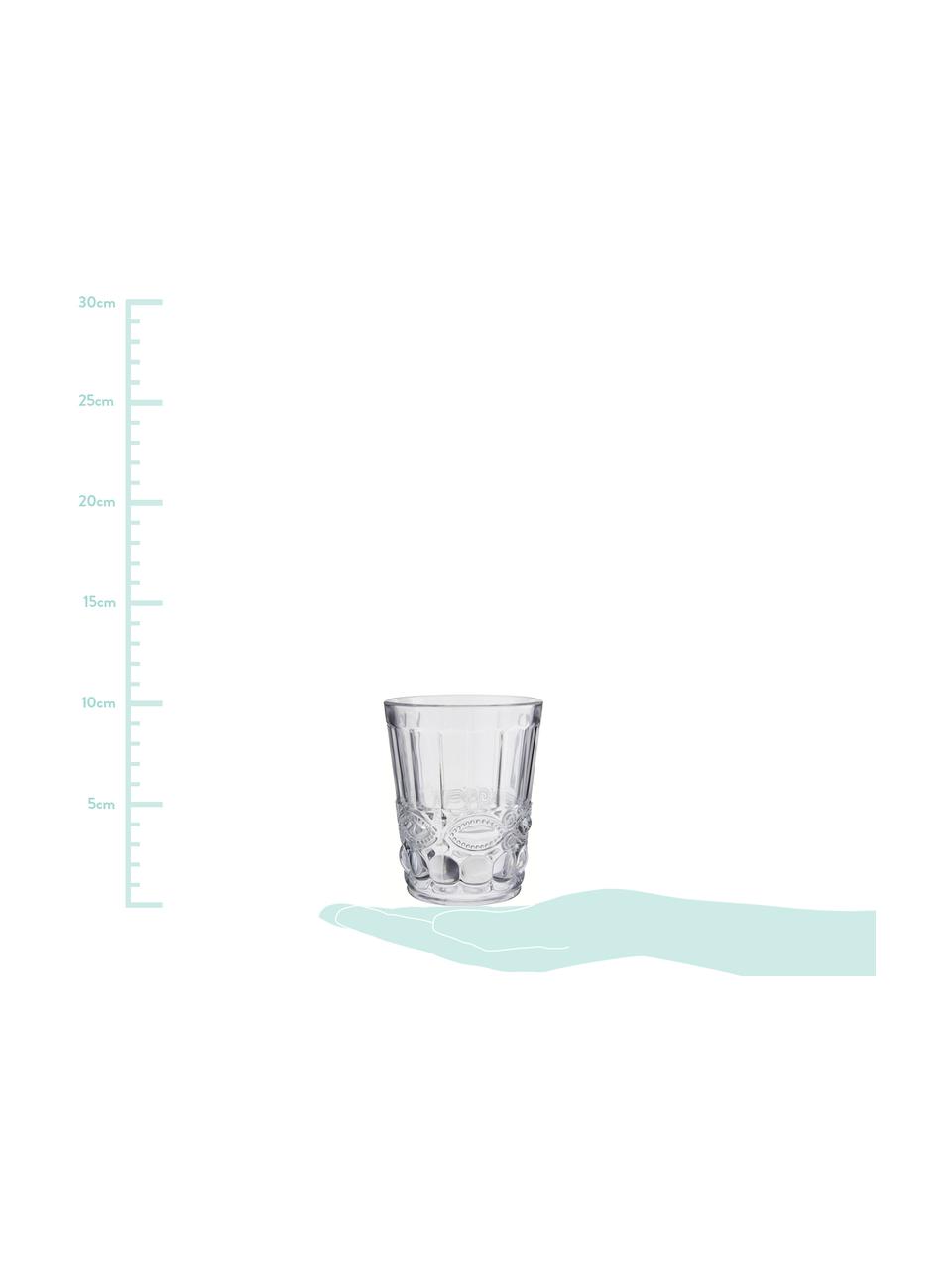 Vasos con relieve Nobilis, 6 uds., Vidrio, Transparente, Ø 9 x Al 11 cm