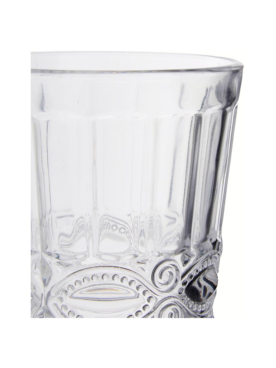 Vasos con relieve Nobilis, 6 uds., Vidrio, Transparente, Ø 9 x Al 11 cm