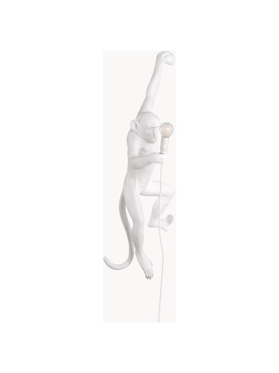 Design wandlamp Monkey, Lamp: kunsthars, Wit, B 37 x H 77 cm