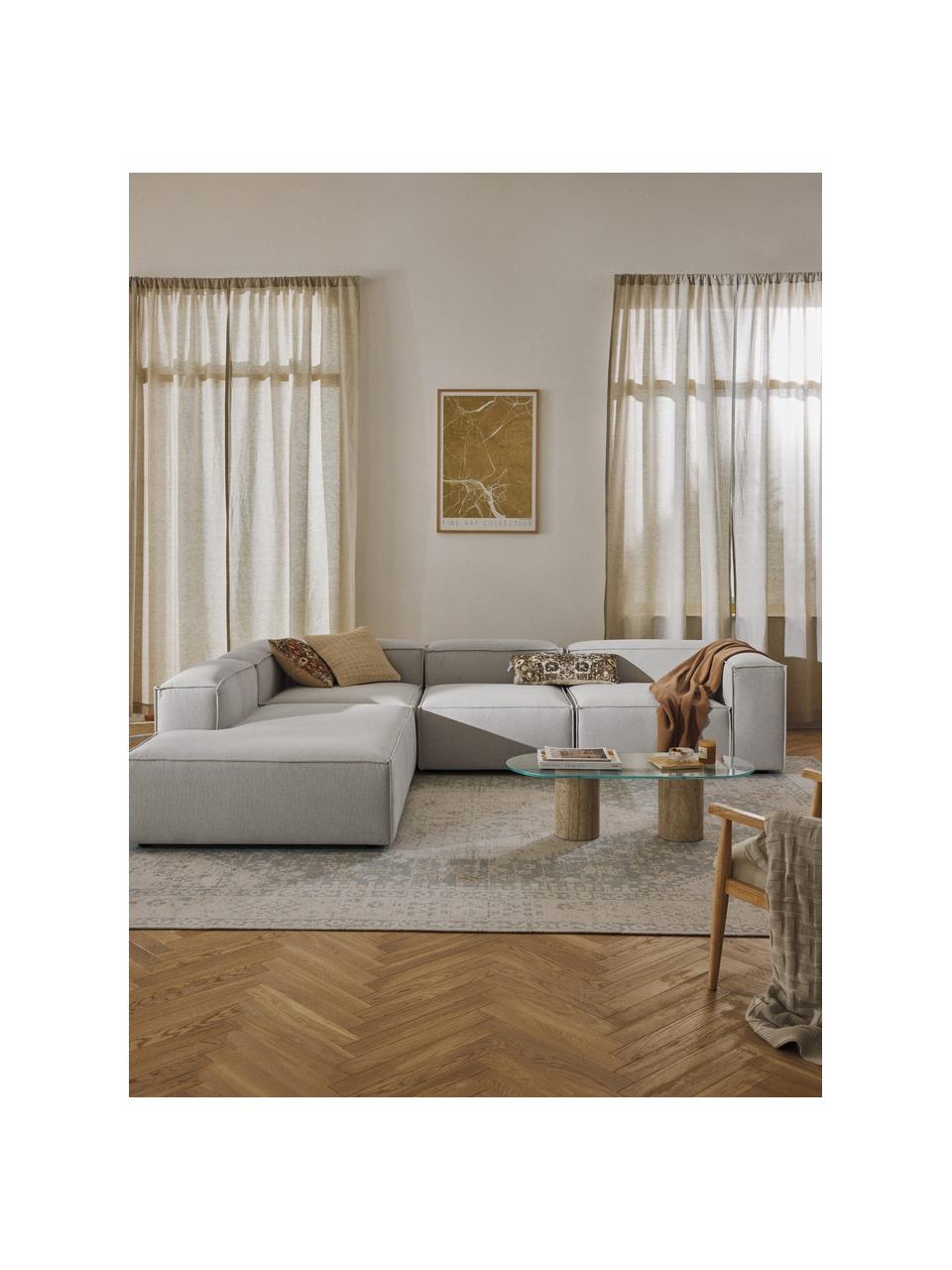 Divano angolare componibie XL Lennon, Rivestimento: 100% poliestere Con 115.0, Struttura: legno di pino massiccio, , Piedini: plastica Questo prodotto , Tessuto grigio, Larg. 329 x Prof. 269 cm, chaise longue a destra