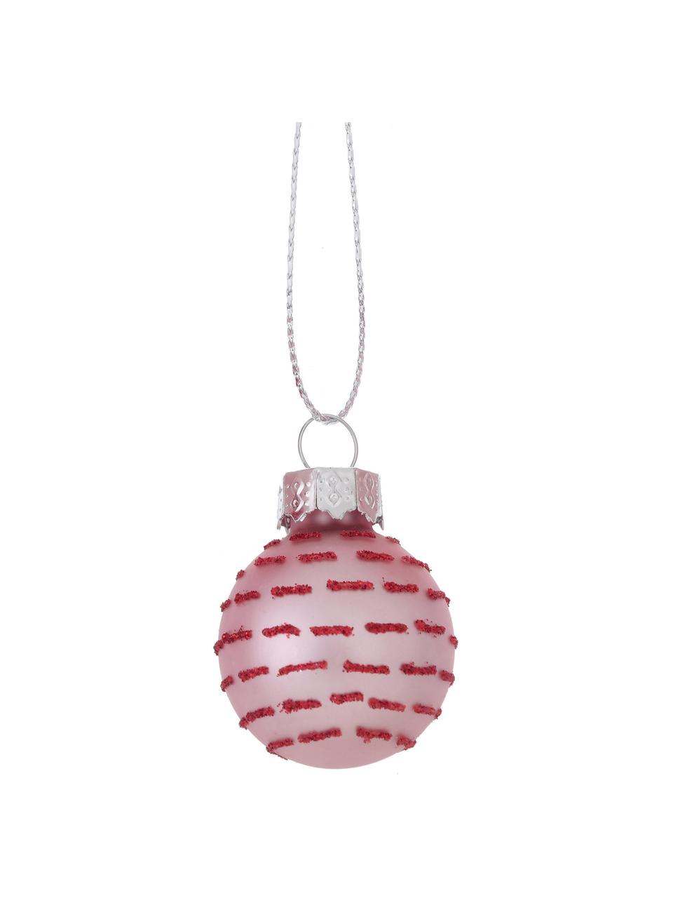 Weihnachtskugel Lumi, 12er-Set, Hellrosa, Rot, Ø 3 x H 4 cm