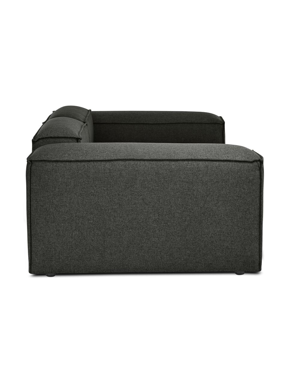 Modulares 3-Sitzer Sofa Dylan in Anthrazit, Bezug: 100% Polyester Der strapa, Gestell: Massives Kiefernholz, Spe, Füße: Kunststoff Die Füße befin, Schwarz, B 246 cm x T 113 cm