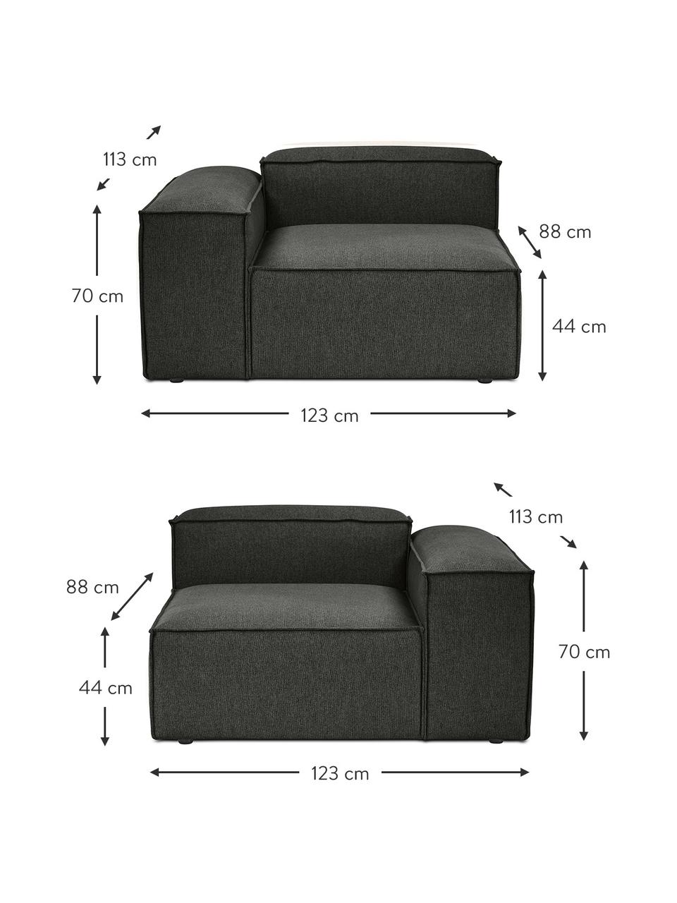 Modulares 3-Sitzer Sofa Dylan in Anthrazit, Bezug: 100% Polyester Der strapa, Gestell: Massives Kiefernholz, Spe, Füße: Kunststoff Die Füße befin, Schwarz, B 246 cm x T 113 cm