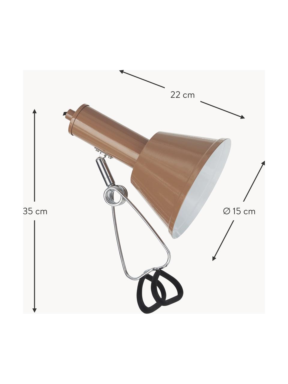 Lampe à pince Milou, Brun clair, Ø 15 x haut. 35 cm