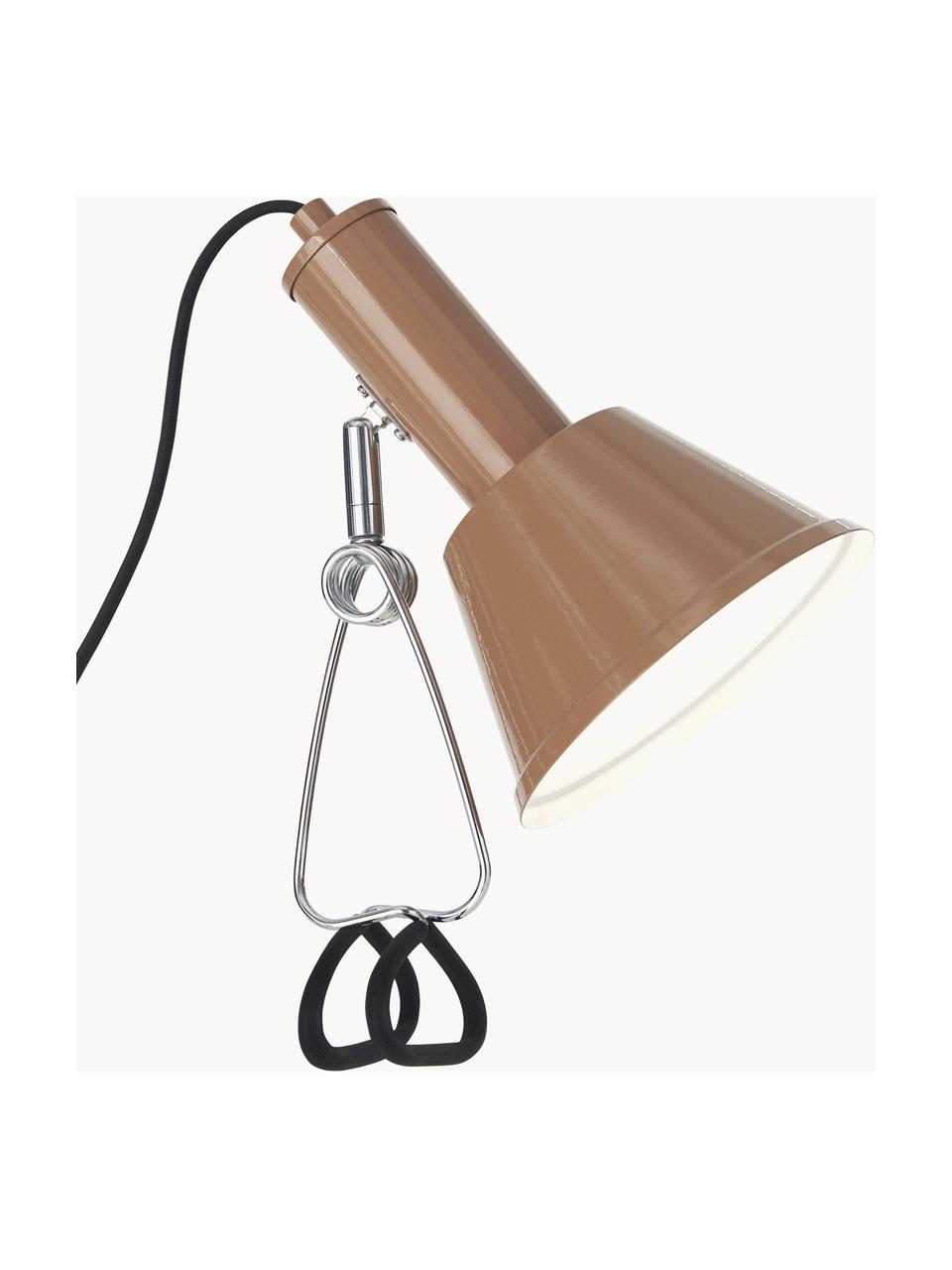 Lámpara de escritorio con clips Milou, Lámpara: metal recubierto, Cable: plástico, Marrón claro, Ø 15 x Al 35 cm