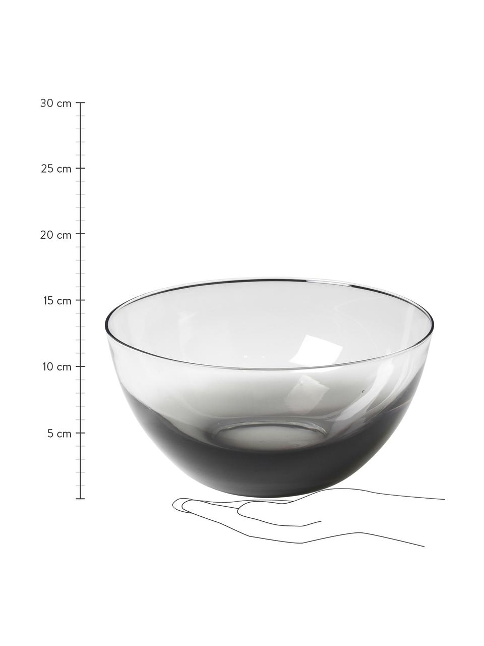 Saladier en verre soufflé bouche Smoke, Ø 25 cm, Verre, Fumé, transparent, Ø 25 x haut. 12 cm