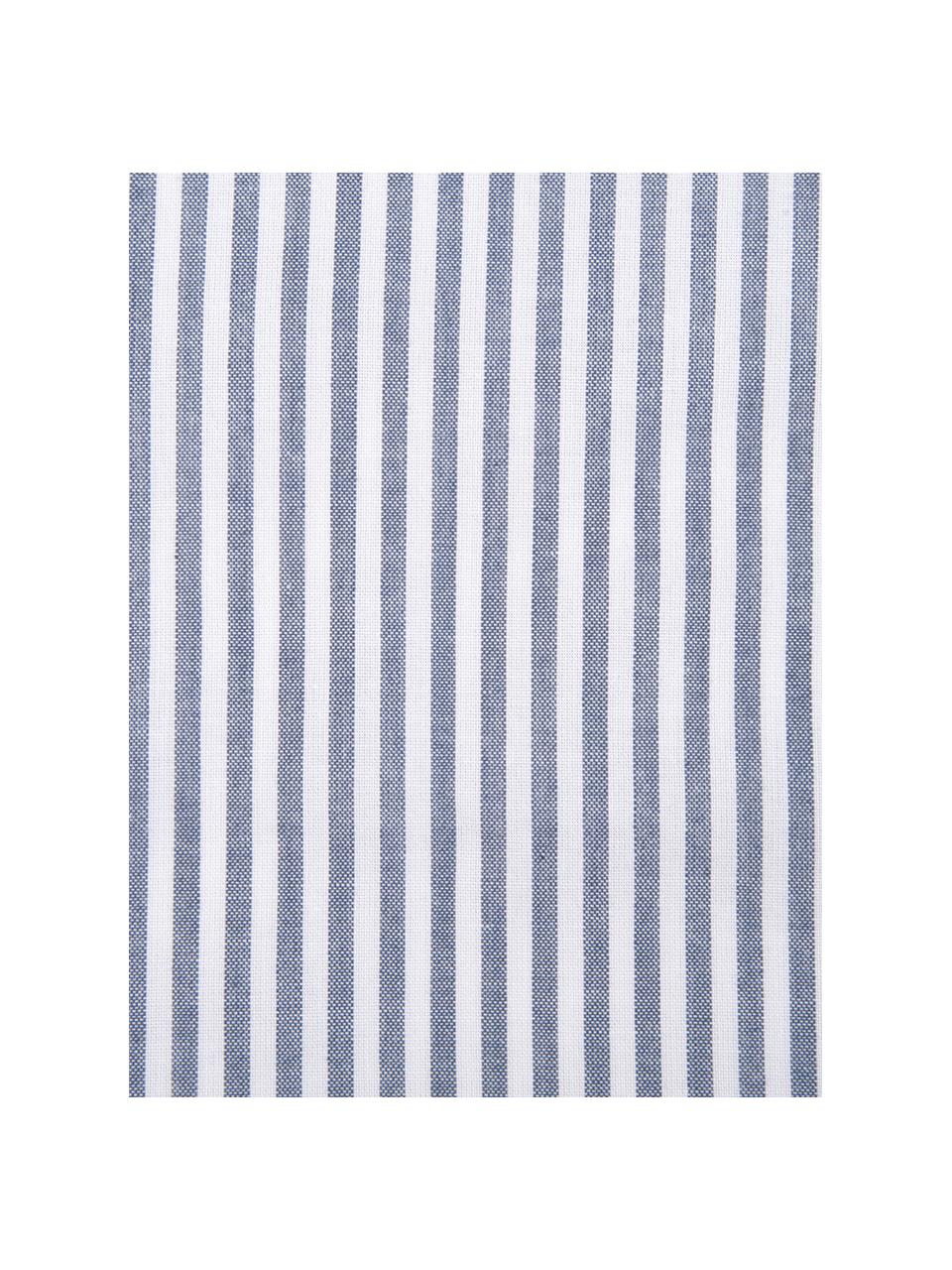 Parure copripiumino in cotone ranforce Ellie, Tessuto: Renforcé, Bianco, blu scuro, 200 x 200 cm + 2 federe 50 x 80 cm