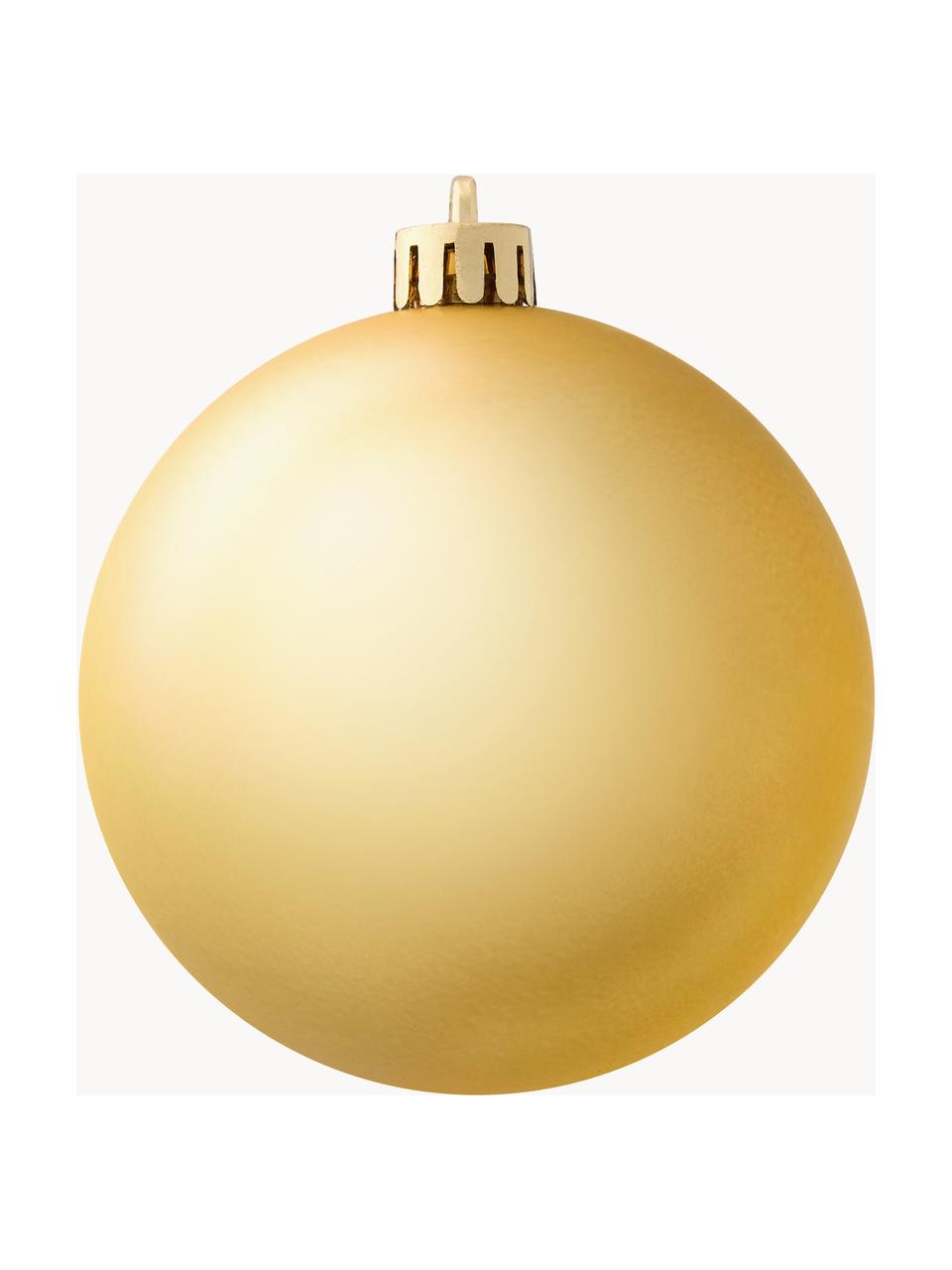 Weihnachtskugeln Decoris, 6er-Set, Kunststoff, Goldfarben, Ø 8 cm