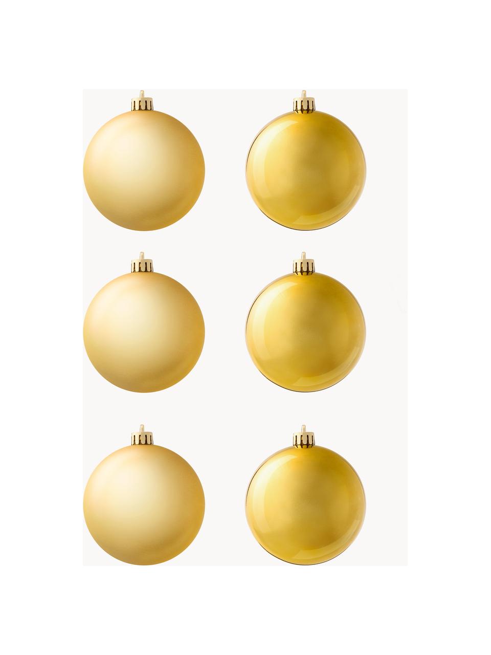 Weihnachtskugeln Decoris, 6er-Set, Kunststoff, Goldfarben, Ø 8 cm