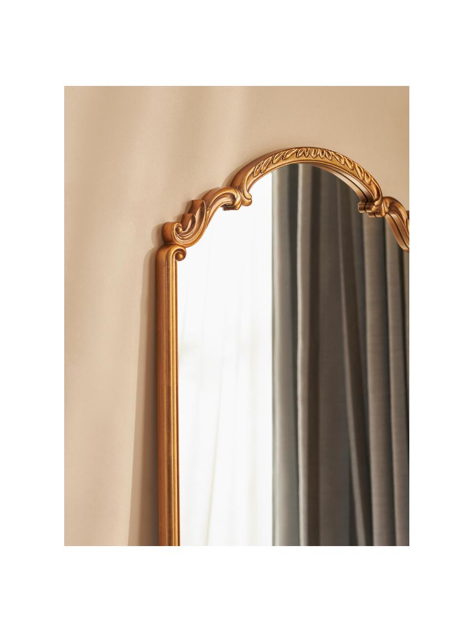 Barokke wandspiegel Francesca, Frame: gecoat MDF, Goudkleurig, B 56 x H 165 cm