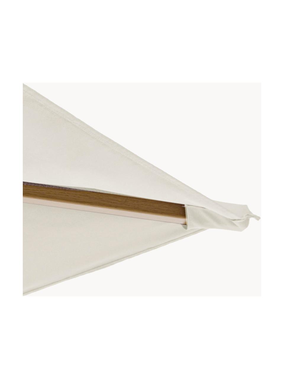 Sombrilla Eclipse, 400 cm, Funda: poliéster con ventilación, Estructura: aluminio con aspecto de m, Blanco crema, aspecto de madera, An 400 x Al 270 cm