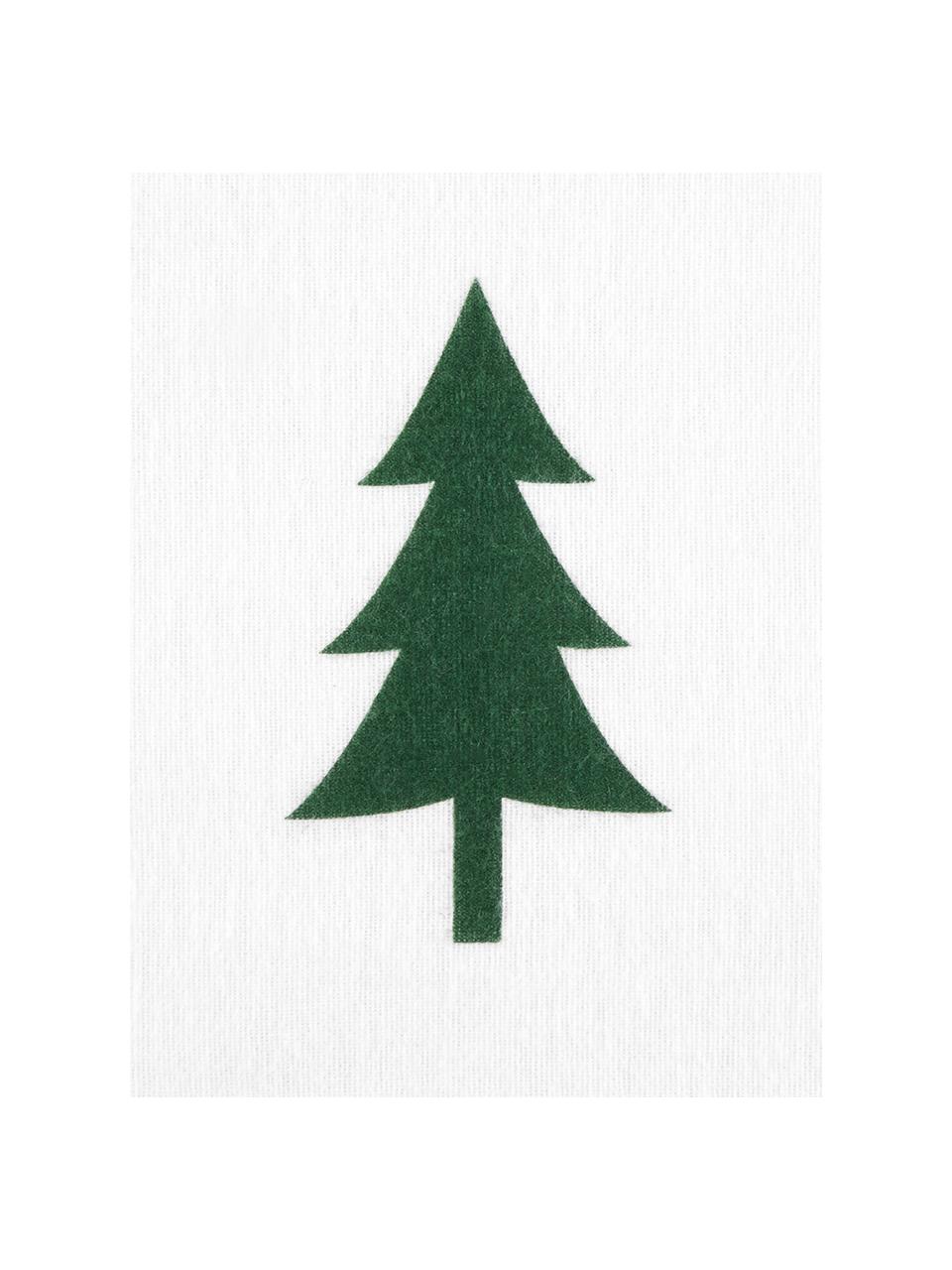 Flanelová obliečka na vankúš X-mas Tree, 2 ks, Biela, zelená, Š 40 x D 80 cm