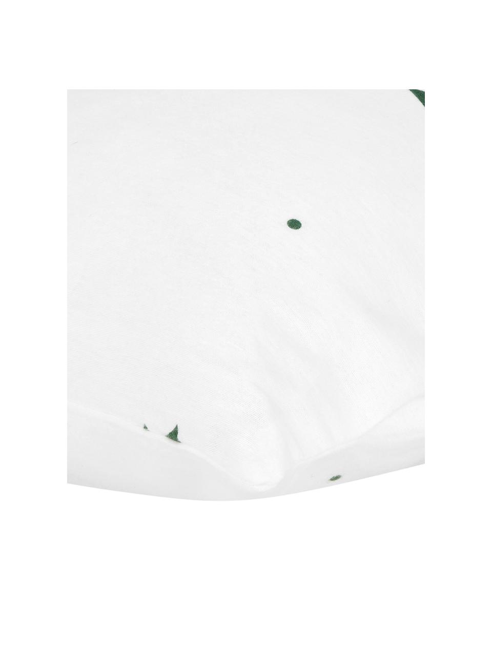 Flanelové povlaky na polštáře s motivem stromečků X-mas Tree, 2 ks, Bílá, zelená, Š 40 cm, D 80 cm