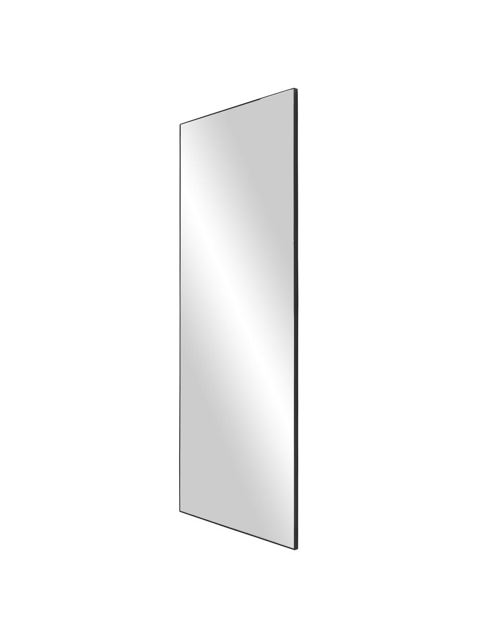Specchio a figura intera Cato, Cornice: metallo rivestito, Retro: pannello di fibra a media, Superficie dello specchio: lastra di vetro, Nero, Larg. 60 x Alt. 160 cm