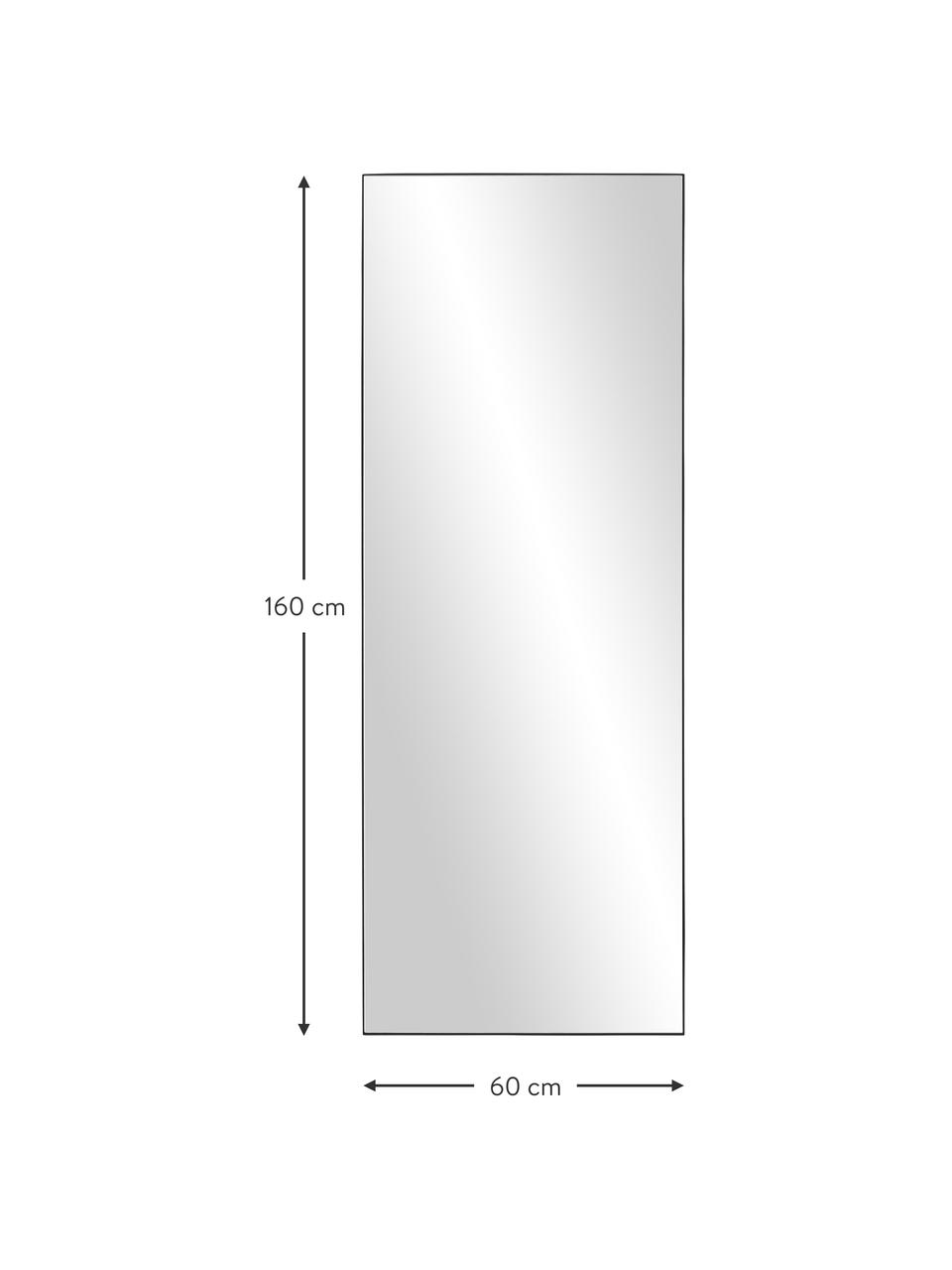 Espejo grande de cuerpo entero Cato, Parte trasera: tablero de fibras de dens, Espejo: cristal, Negro, An 60 x Al 160 cm