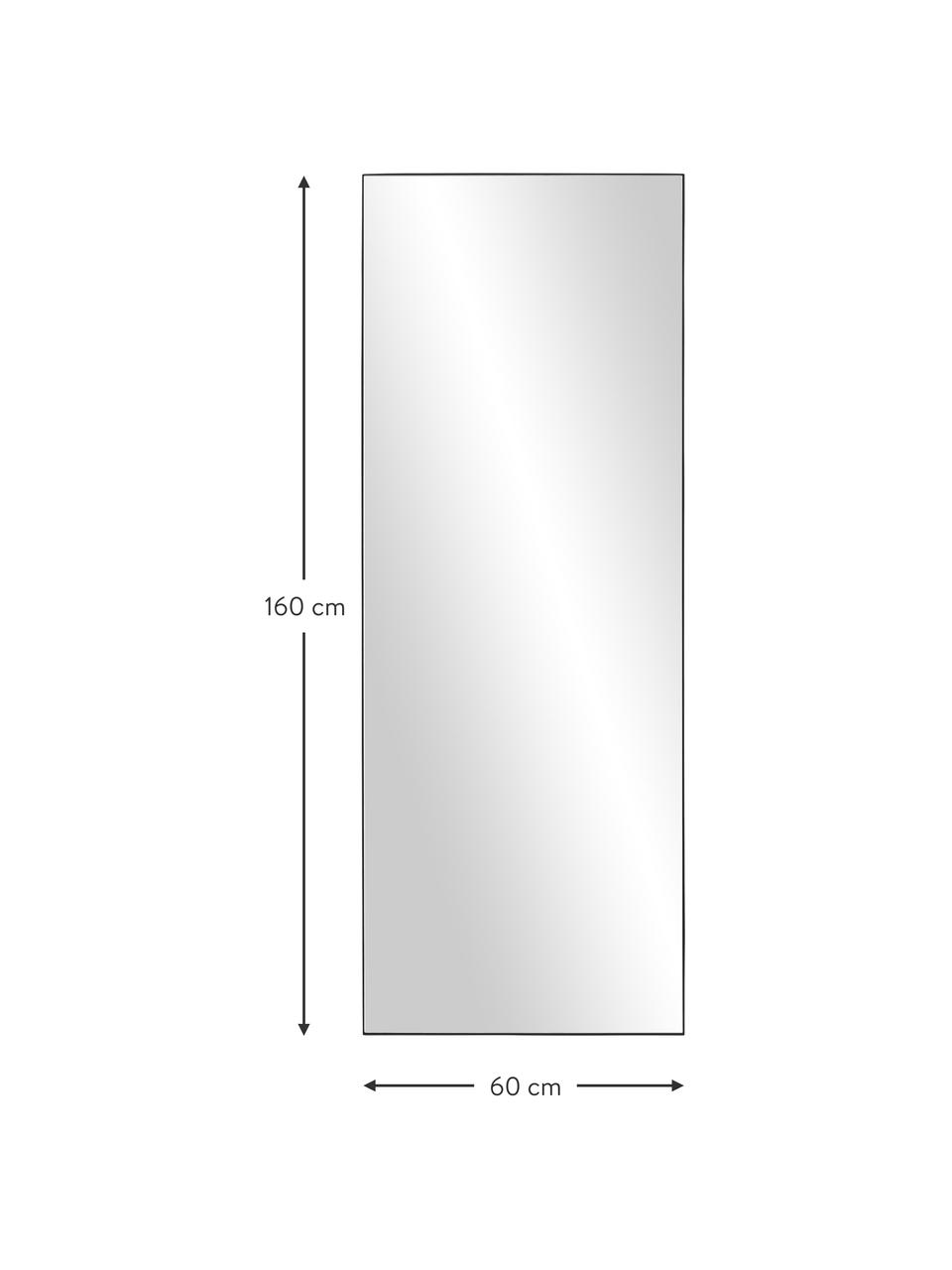 Großer Ganzkörperspiegel Cato, Rahmen: Metall, beschichtet, Rückseite: Mitteldichte Holzfaserpla, Spiegelfläche: Spiegelglas, Schwarz, B 60 x H 160 cm