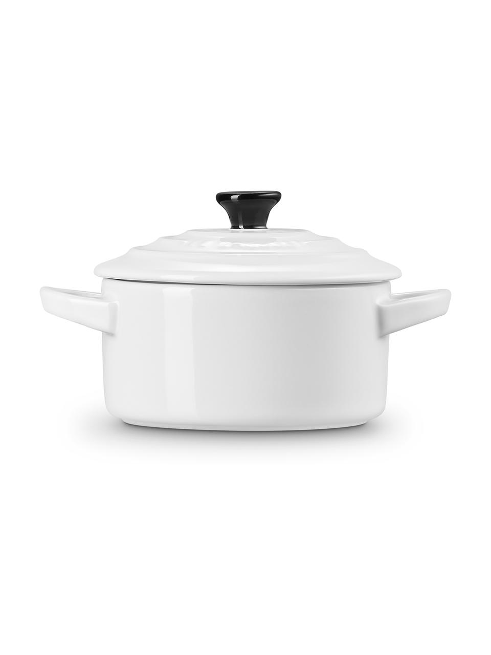 Kastrol Cocotte Mini, Kamenina, Bílá, černá, Ø 10 cm, V 8 cm, 250 ml