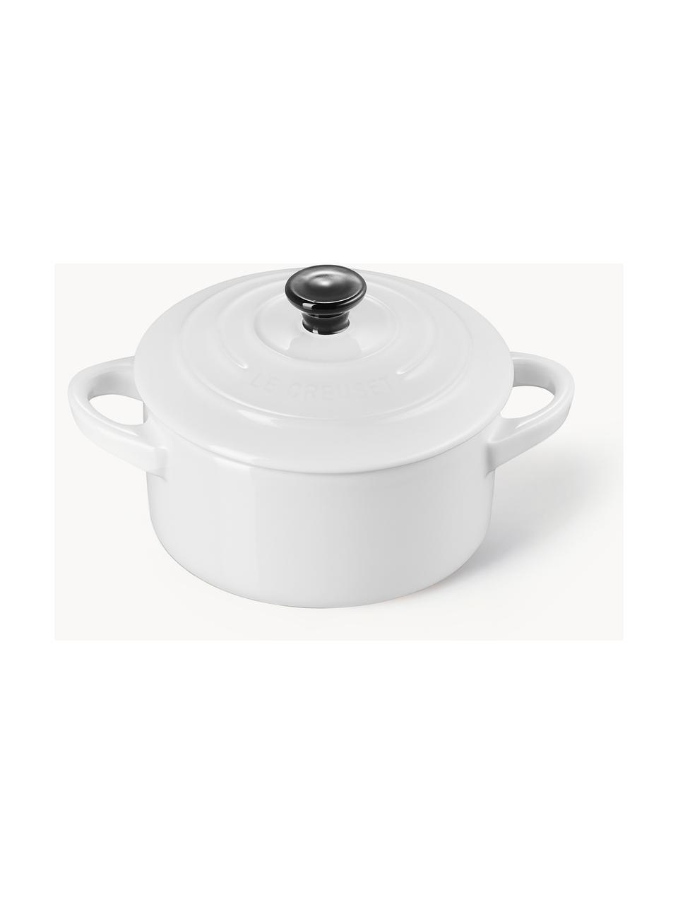 Kastrol Cocotte Mini, Kamenina, Bílá, černá, Ø 10 cm, V 8 cm, 250 ml