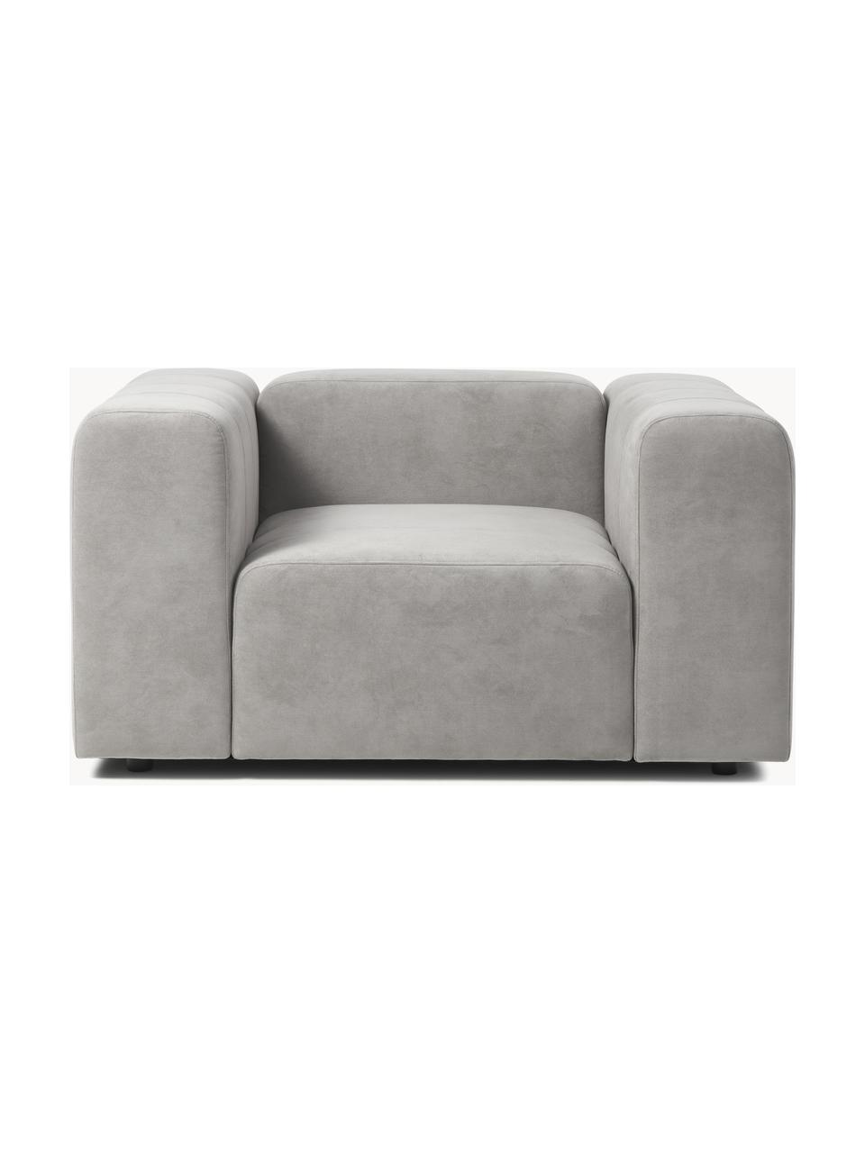 Sillón Lena, Tapizado: tejido (88% poliéster, 12, Estructura: madera de pino, contracha, Patas: plástico, Tejido gris claro, An 134 x F 106 cm