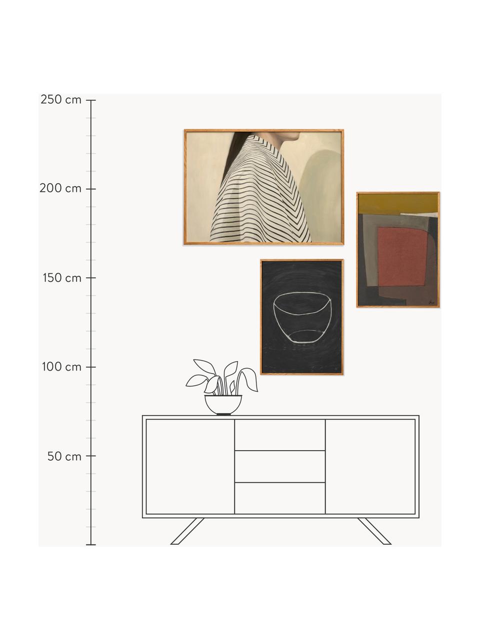 Poster Artwall no. 24 mit Rahmen, 3er-Set, Rahmen: Eichenholz, Front: Plexiglas Dieses Produkt , Mehrfarbig, Set mit verschiedenen Größen