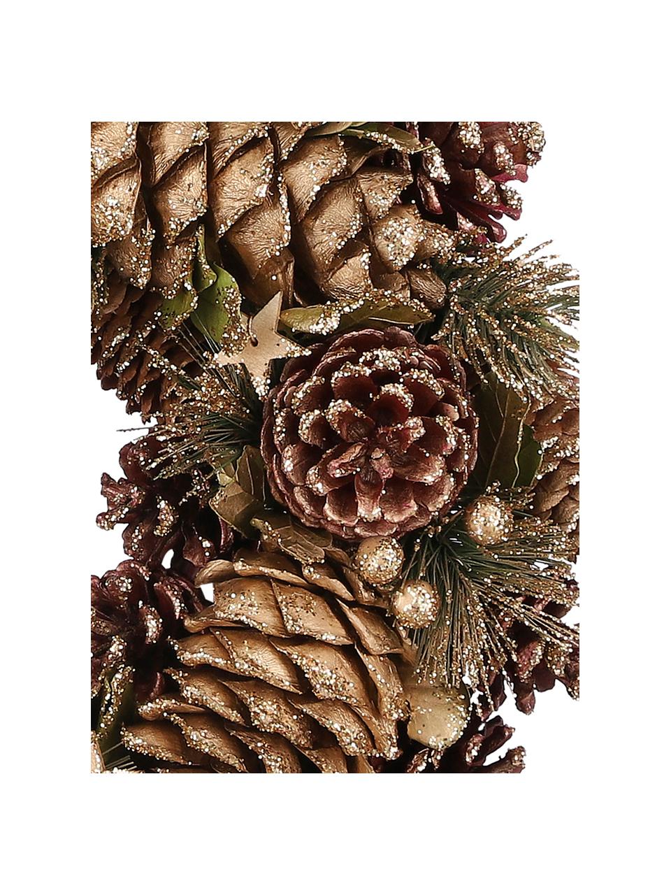 Kerstkrans Wera, Natuurlijke vezels, Bruin, goudkleurig, Ø 35 cm