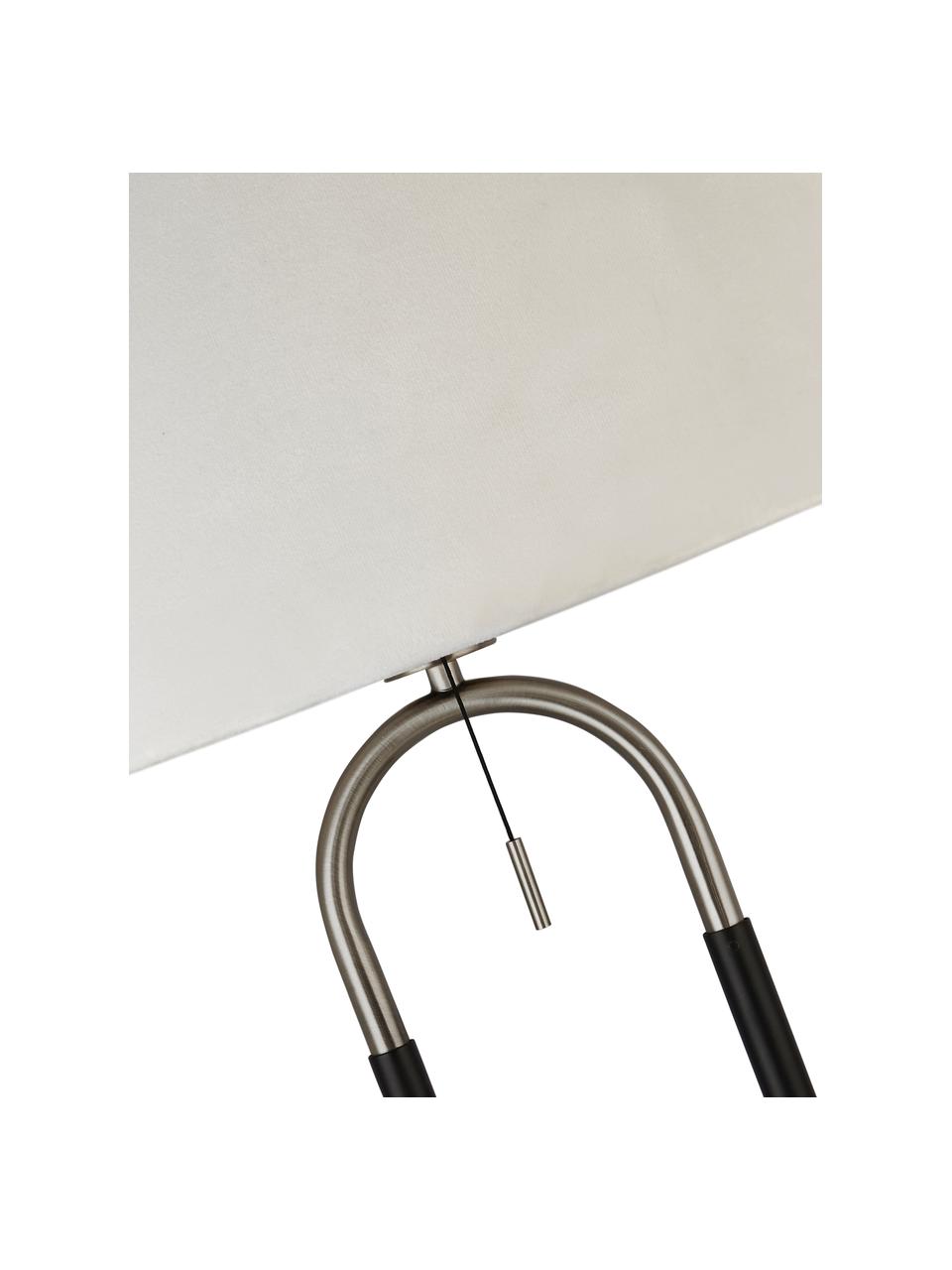 Lámpara de lectura de terciopelo Satina, Pantalla: terciopelo, Blanco, negro, plateado, Ø 45 x Al 161 cm