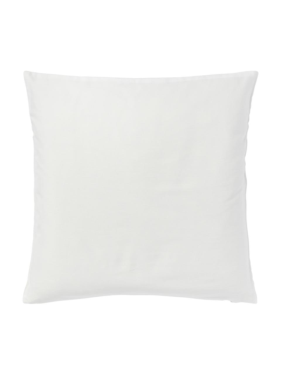 Kussenhoes Aryane van katoen zijdemix, Wit, B 45 x L 45 cm