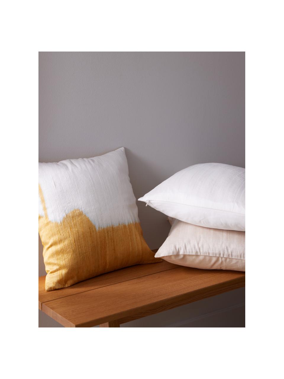 Federa arredo in seta Aryane, Retro: 100% cotone, Bianco, Larg. 45 x Lung. 45 cm