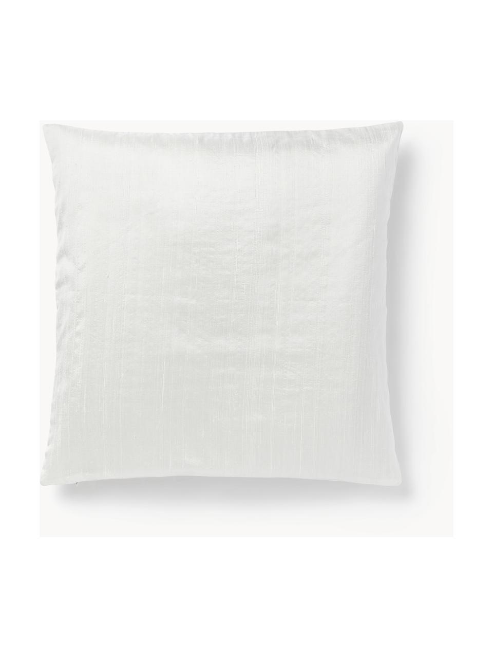 Housse de coussin en soie Aryane, Blanc, larg. 45 x long. 45 cm