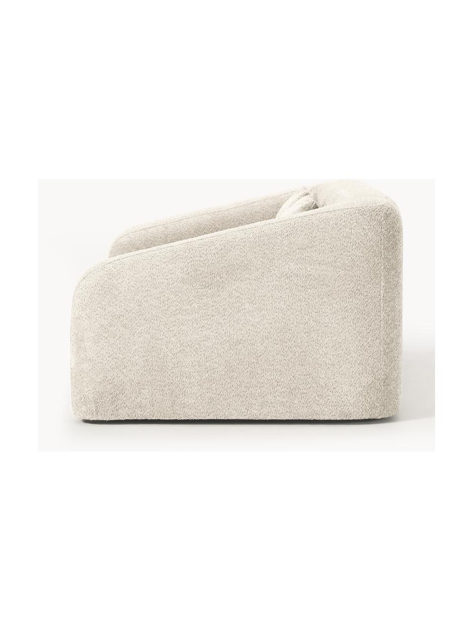 Schlafsofa Eliot (2-Sitzer) aus Teddy-Bouclé, Bezug: Teddy-Bouclé (100 % Polye, Gestell: Spanplatte, Kiefernholz, Füße: Kunststoff Dieses Produkt, Teddy-Bouclé Off White, B 180 x T 100 cm