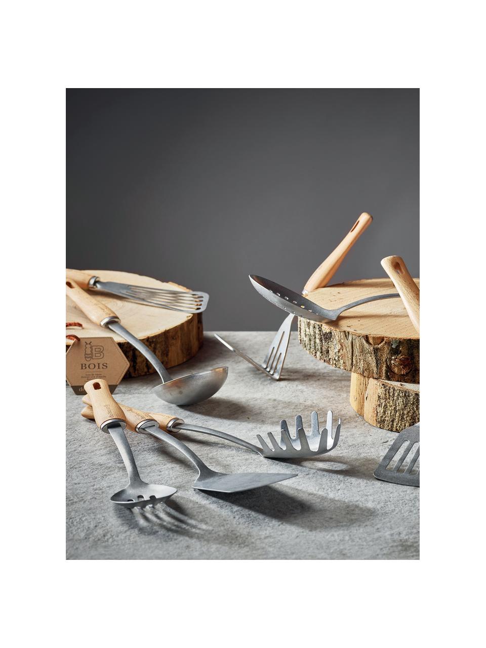 Schuimspaan B Bois met houten handvat, Lepel: roestvrij staal, Zilverkleurig, beukenhout, B 7 x L 34 cm