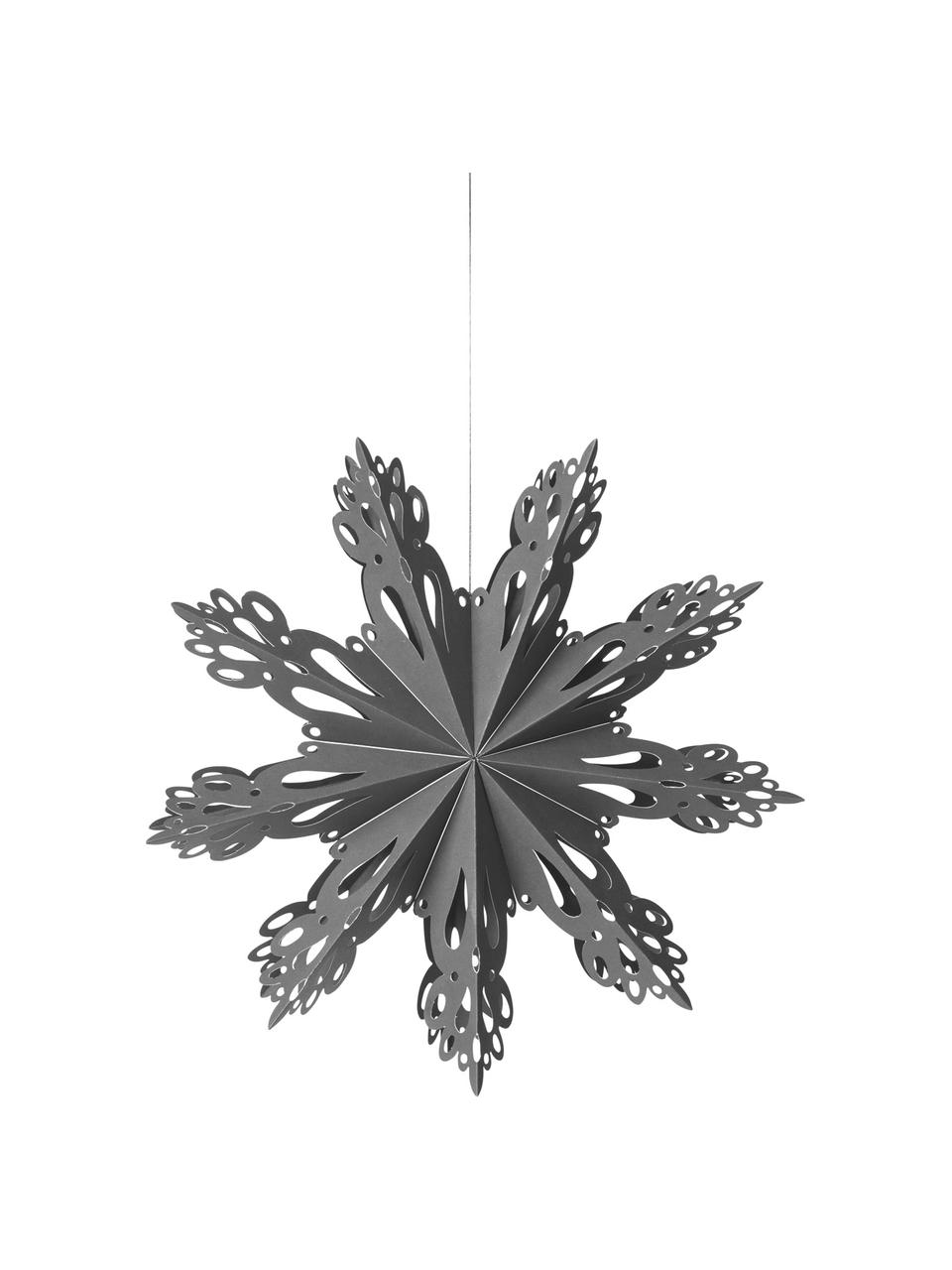 Adorno navideño XL Snowflake, Papel, Gris azulado, Ø 30 cm