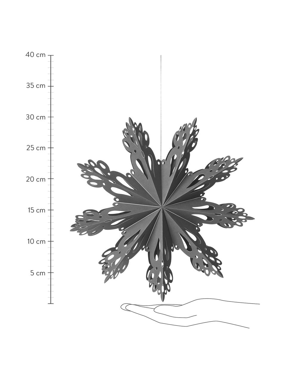 Ciondolo XL Snowflake, Carta, Grigio blu, Ø 30 cm