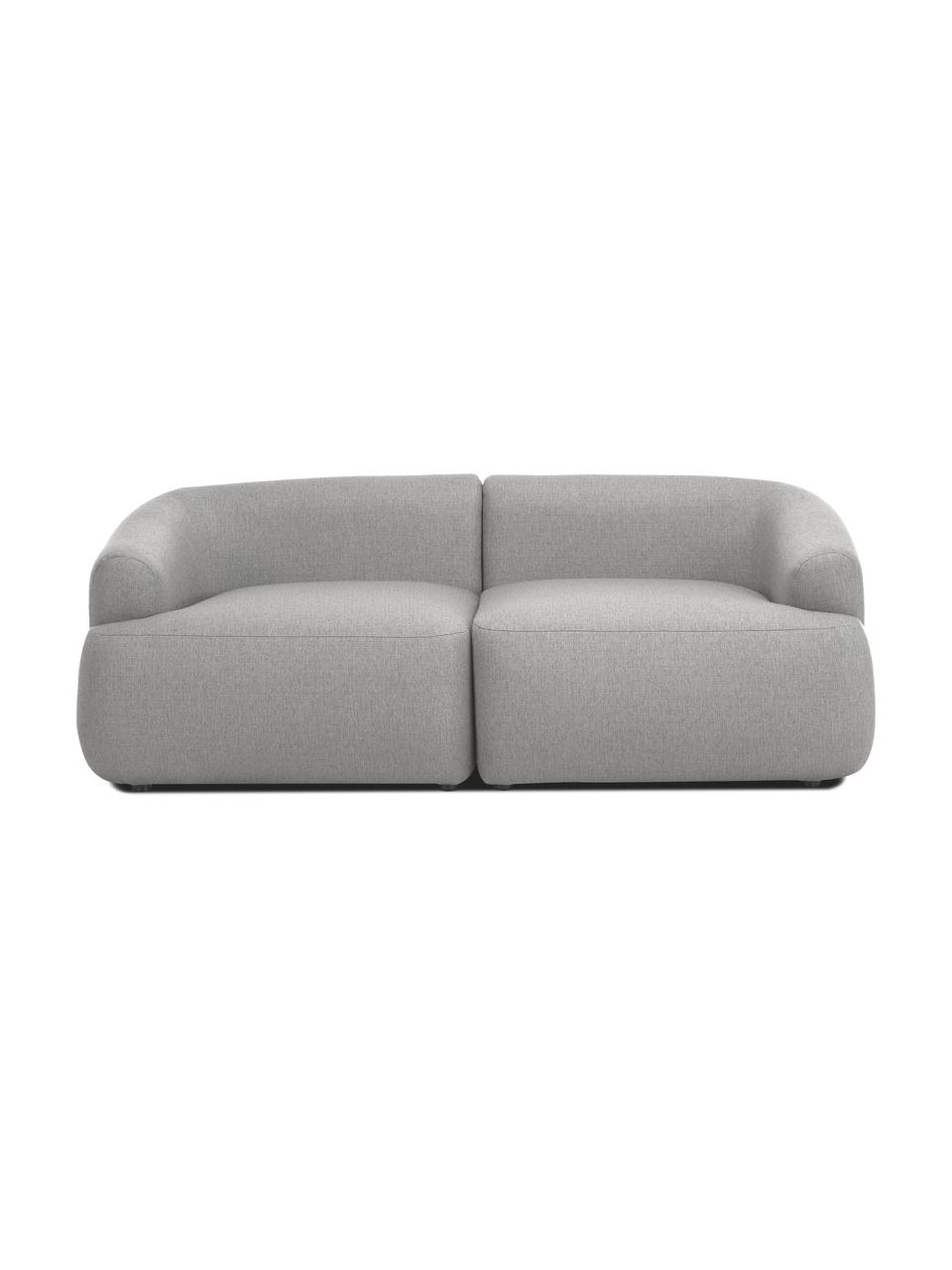 Sofa modułowa Sofia (2-osobowa), Tapicerka: 100% polipropylen Dzięki , Stelaż: lite drewno sosnowe, płyt, Nogi: tworzywo sztuczne, Szara tkanina, S 192 x G 95 cm