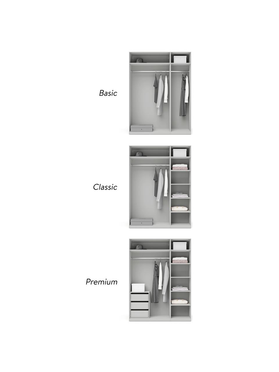 Modulární skříň s otočnými dveřmi Charlotte, šířka 150 cm, více variant, Šedá, Interiér Basic, Š 150 x V 200 cm