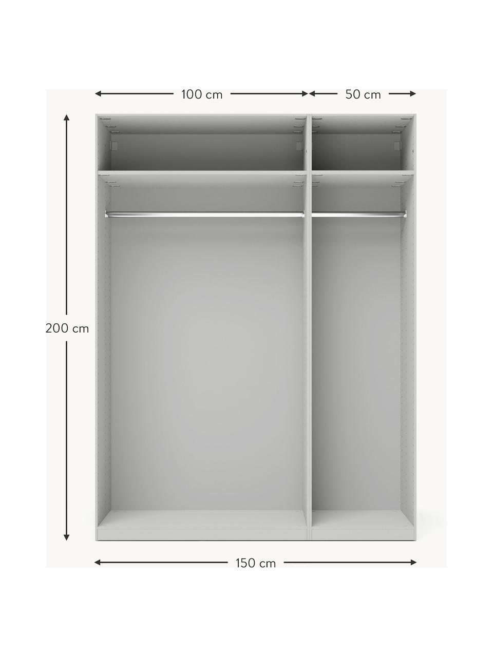 Armoire modulaire à portes battantes Charlotte, larg. 150 cm, plusieurs variantes, Gris, Classic Interior, larg. 150 x haut. 236 cm
