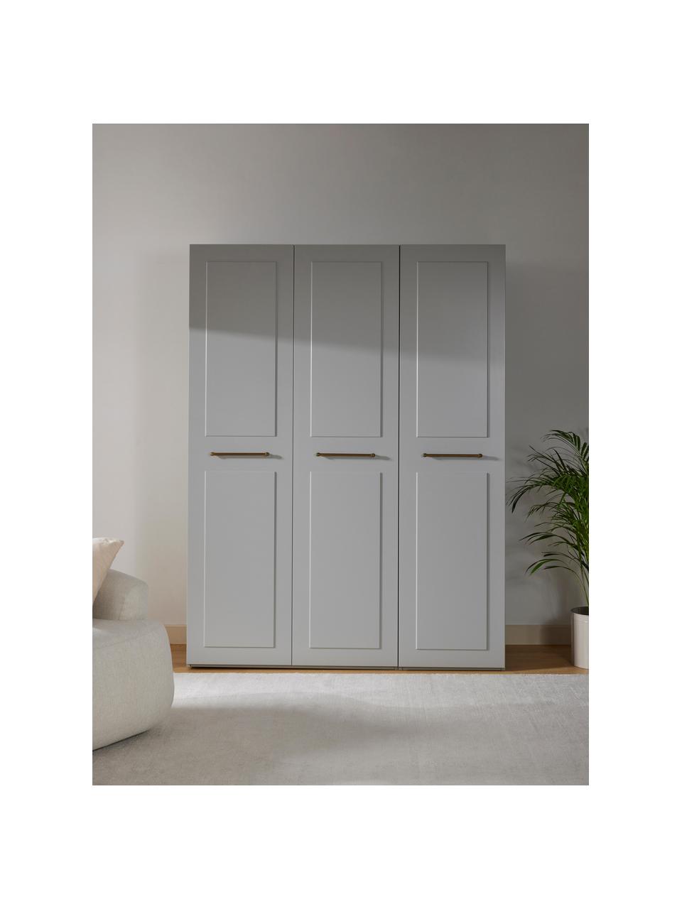 Armoire modulaire à portes battantes Charlotte, larg. 150 cm, plusieurs variantes, Gris, Basic Interior, larg. 150 x haut. 200 cm