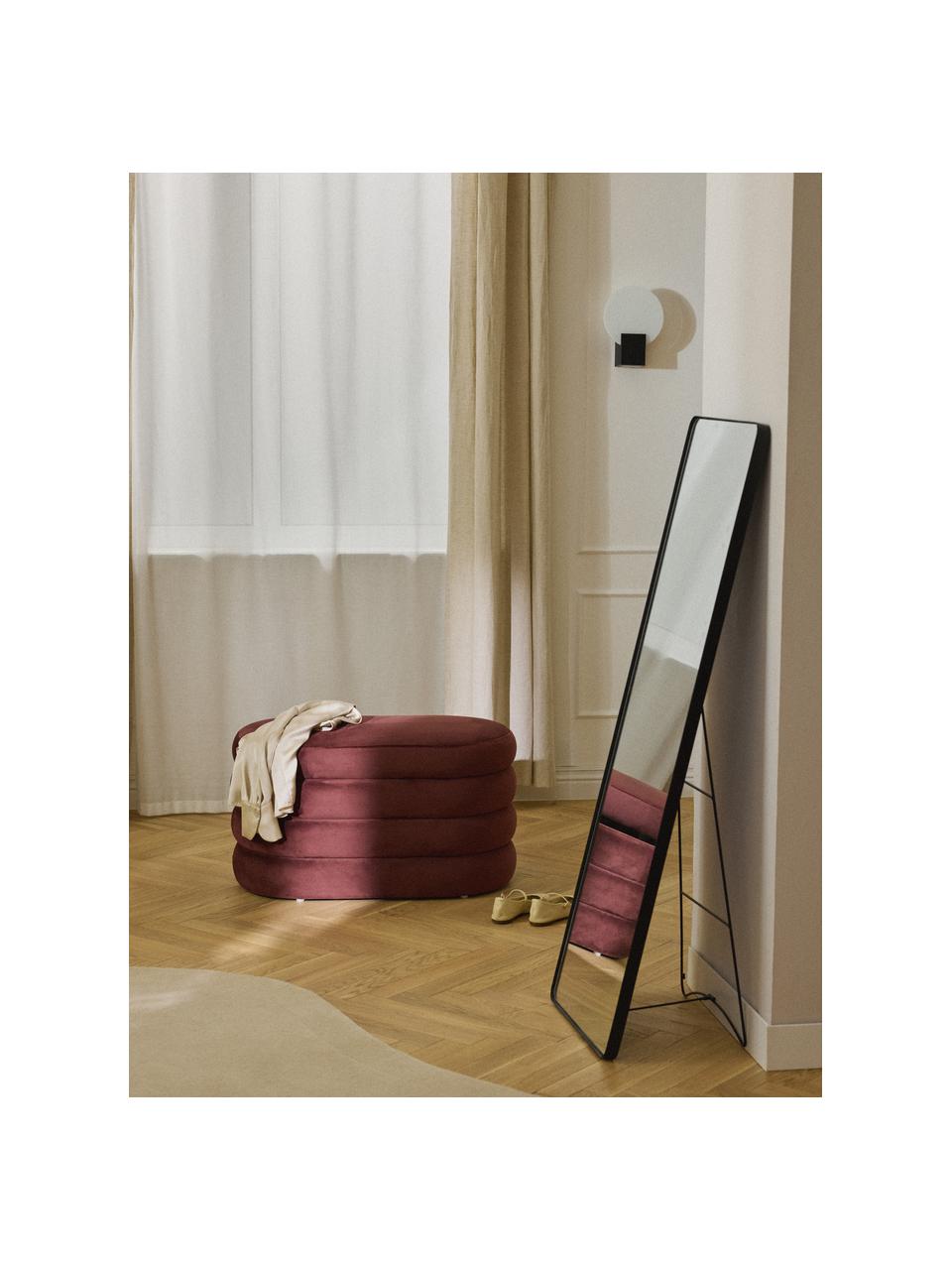 Banquette en velours avec rangement Alto, Velours rouge rouille, larg. 82 x prof. 47 cm