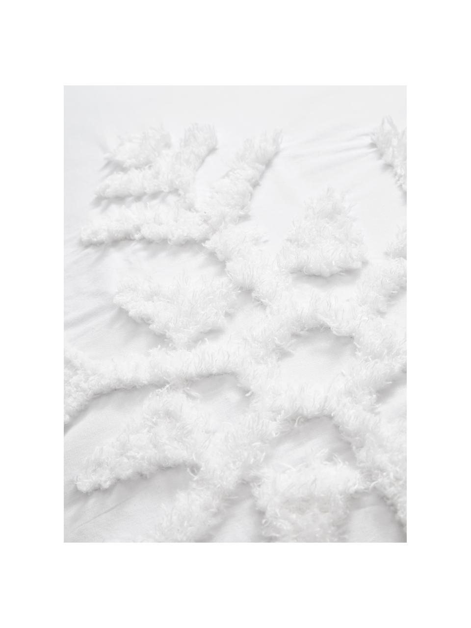 Povlak na přikrývku z bavlněného perkálu s všívaným motivem sněhových vloček Vidal, Bílá, Š 200 cm, D 200 cm