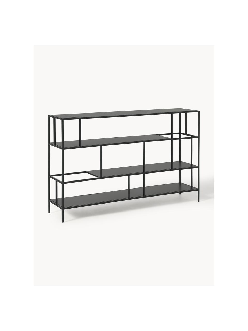 Scaffale in metallo Sheldon, Metallo verniciato a polvere, Nero, Larg. 120 x Alt. 74 cm